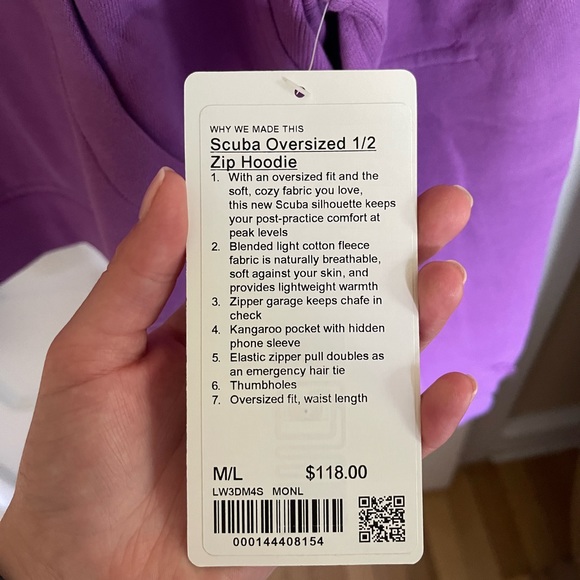 Lululemon NWT Scuba OS 1/2 Zip Moonlit Magenta M/L - Picture 2 of 2